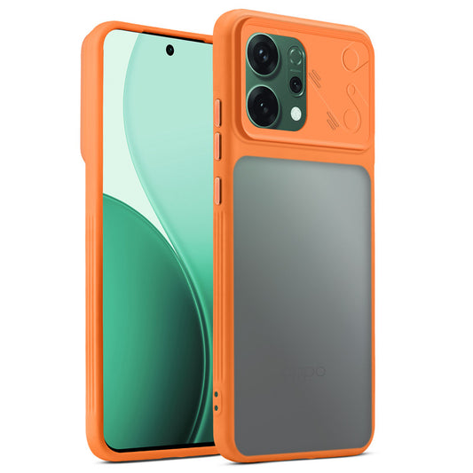 Premium Frosted Back Cover with Textured Camera Design & Metal-Look Buttons for Oppo Reno 14 5G