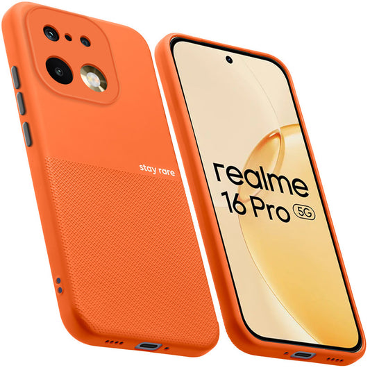 Premium Silicone Textured Case With Camera Protection & Inner Microfiber Lining Back Cover For Realme 16 Pro 5G