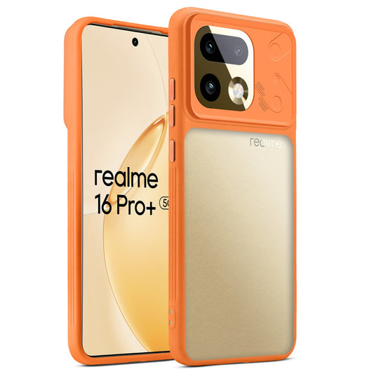 Premium Frosted Back Cover with Textured Camera Design & Metal-Look Buttons for Realme 16 Pro Plus 5G
