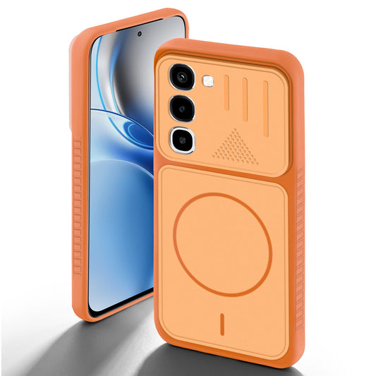 Orange back cover for Realme 16x 5G with camera cut protection and ring design on back side.