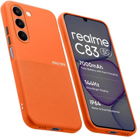 Premium Silicone Textured Case With Camera Protection & Inner Microfiber Lining Back Cover For Realme C83 5G