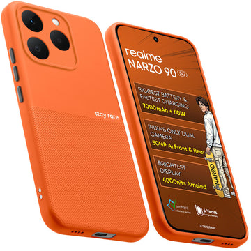 Premium Silicone Textured Case With Camera Protection & Inner Microfiber Lining Back Cover For Realme Narzo 90 5G