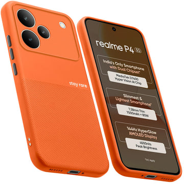 Premium Silicone Textured Case With Camera Protection & Inner Microfiber Lining Back Cover For Realme P4 5G