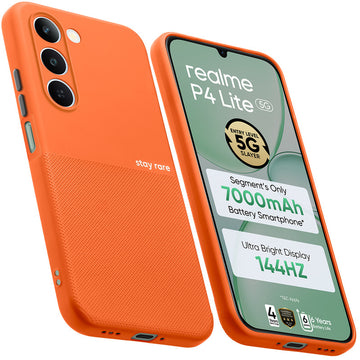Premium Silicone Textured Case With Camera Protection & Inner Microfiber Lining Back Cover For Realme P4 Lite 5G