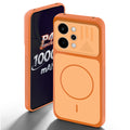 Orange back cover for Realme P4 Power 5G with camera cut protection and ring design on back side.