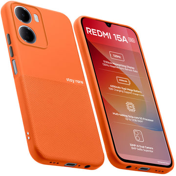 Premium Silicone Textured Case With Camera Protection & Inner Microfiber Lining Back Cover For Redmi 15A 5G