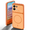 Orange back cover for Redmi 17 5G with camera cut protection and ring design on back side.