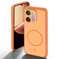 Orange back cover for Redmi 17C 5G with camera cut protection and ring design on back side.