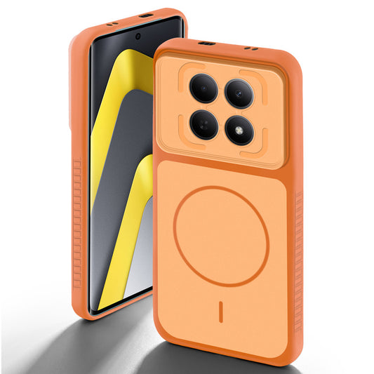 Orange back cover for Redmi Note 15 5G with camera cut protection and ring design on back side.