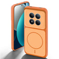 Orange back cover for Redmi Note 15 Pro 5G with camera cut protection and ring design on back side.