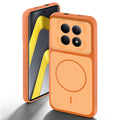 Orange back cover for Redmi Note 15 SE 5G with camera cut protection and ring design on back side.