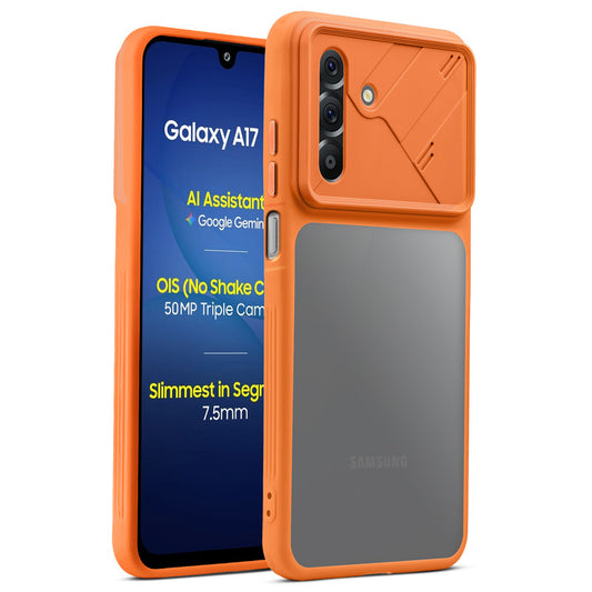 Premium Frosted Back Cover with Textured Camera Design & Metal-Look Buttons for Samsung A17 5G