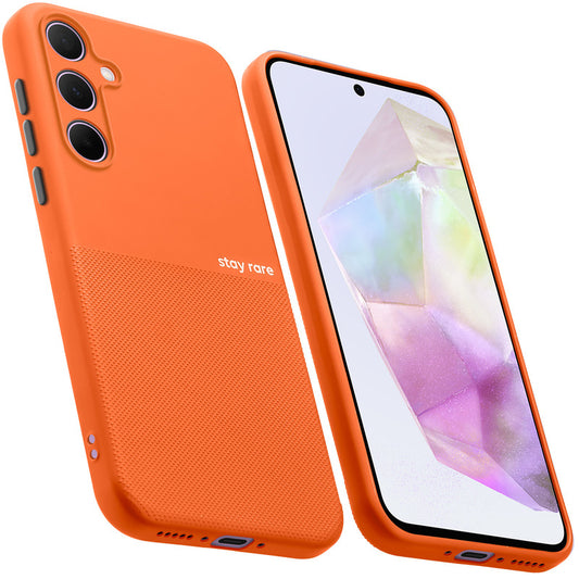 Premium Silicone Textured Case With Camera Protection & Inner Microfiber Lining Back Cover For Samsung A35 5G
