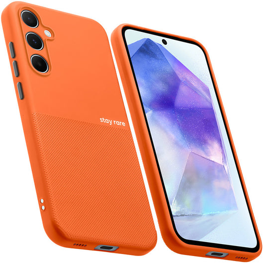 Premium Silicone Textured Case With Camera Protection & Inner Microfiber Lining Back Cover For Samsung A55 5G