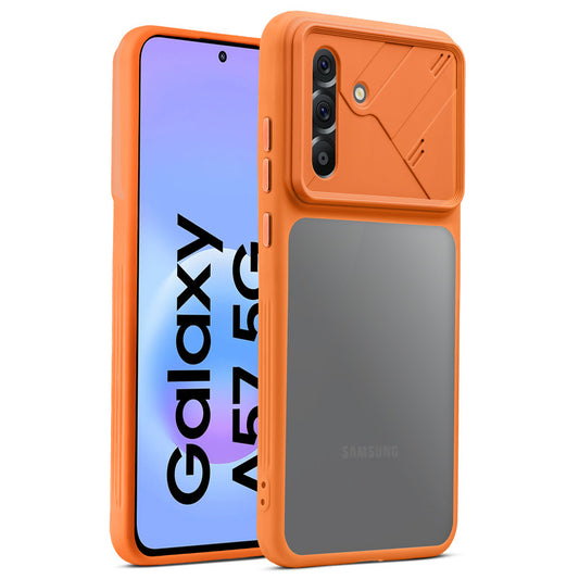 Premium Frosted Back Cover with Textured Camera Design & Metal-Look Buttons for Samsung A57 5G