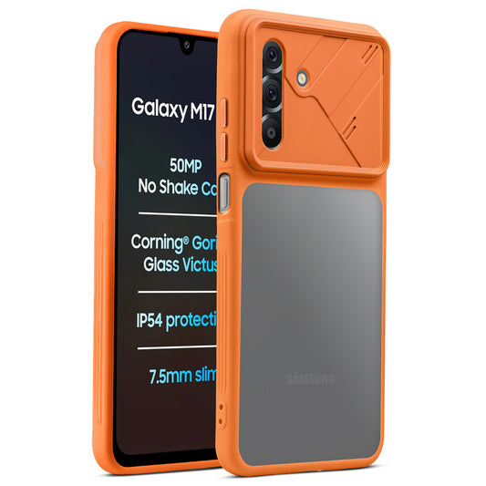 Premium Frosted Back Cover with Textured Camera Design & Metal-Look Buttons for Samsung M17 5G
