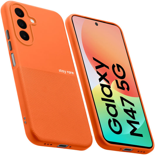 Premium Silicone Textured Case With Camera Protection & Inner Microfiber Lining Back Cover For Samsung M47 5G
