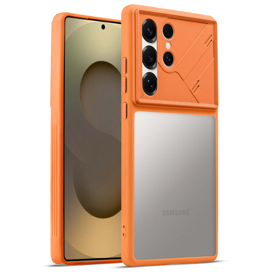 Premium Frosted Back Cover with Textured Camera Design & Metal-Look Buttons for Samsung S25 Ultra 5G