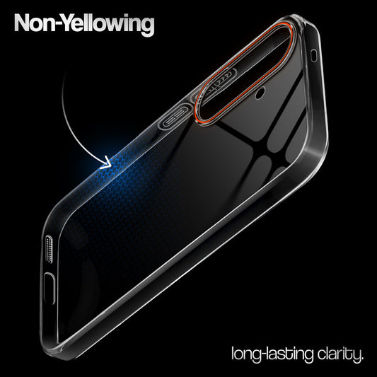 Crystal Clear Anti-Yellow Transparent Back Cover Case With Camera Ring Protection for Samsung S26 Plus 5G
