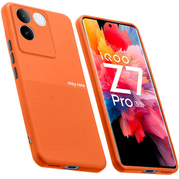 Premium Silicone Textured Case With Camera Protection & Inner Microfiber Lining Back Cover For Vivo T2 Pro 5G