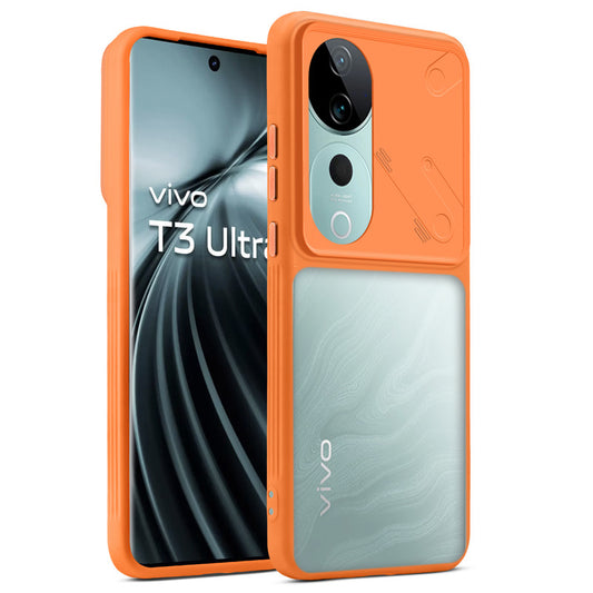 Premium Frosted Back Cover with Textured Camera Design & Metal-Look Buttons for Vivo T3 Ultra 5G