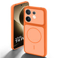 Orange back cover for Vivo T4 Pro 5G with camera cut protection and ring design on back side.