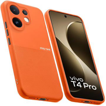 Premium Silicone Textured Case With Camera Protection & Inner Microfiber Lining Back Cover For Vivo T4 Pro 5G