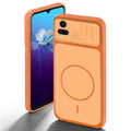 Orange back cover for Vivo V20 with camera cut protection and ring design on back side.