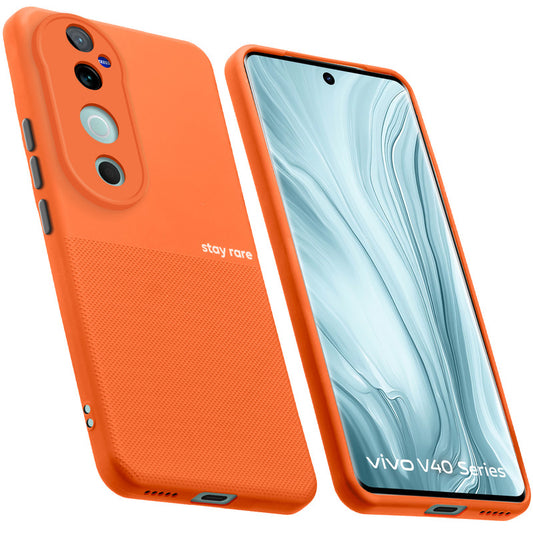 Premium Silicone Textured Case With Camera Protection & Inner Microfiber Lining Back Cover For Vivo V40 5G