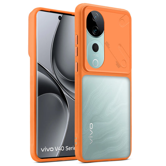 Premium Frosted Back Cover with Textured Camera Design & Metal-Look Buttons for Vivo V40 Pro 5G