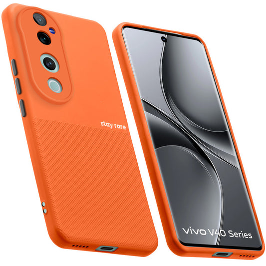 Premium Silicone Textured Case With Camera Protection & Inner Microfiber Lining Back Cover For Vivo V40 Pro 5G