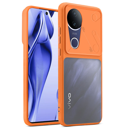 Premium Frosted Back Cover with Textured Camera Design & Metal-Look Buttons for Vivo V50e 5G