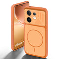 Orange back cover for Vivo V60 5G with camera cut protection and ring design on back side.