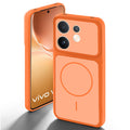 Orange back cover for Vivo V60 5G with camera cut protection and ring design on back side.