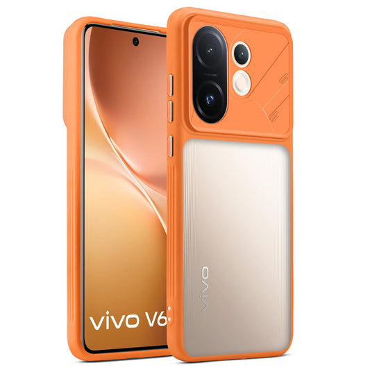 Premium Frosted Back Cover with Textured Camera Design & Metal-Look Buttons for Vivo V60 5G