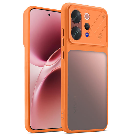 Premium Frosted Back Cover with Textured Camera Design & Metal-Look Buttons for Vivo V70 5G