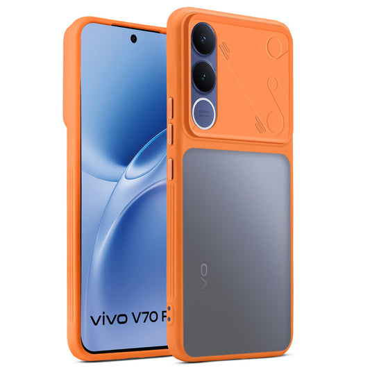 Premium Frosted Back Cover with Textured Camera Design & Metal-Look Buttons for Vivo V70 FE 5G
