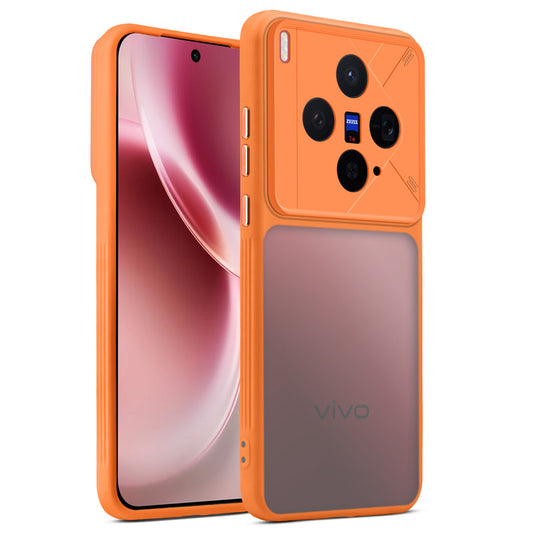 Premium Frosted Back Cover with Textured Camera Design & Metal-Look Buttons for Vivo X300 5G