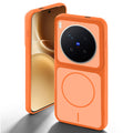 Orange back cover for Vivo X300 Pro 5G with camera cut protection and ring design on back side.