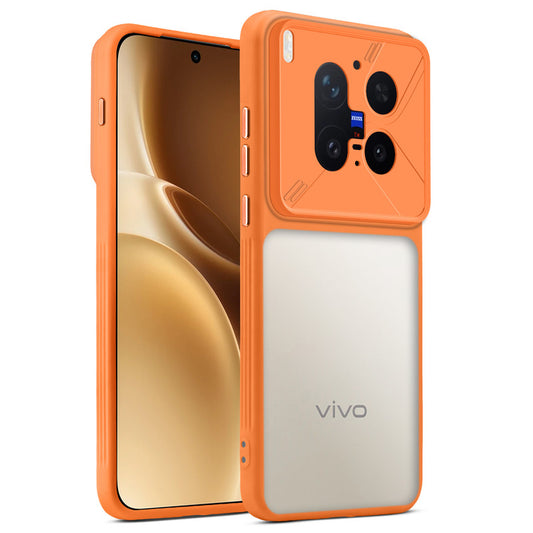 Premium Frosted Back Cover with Textured Camera Design & Metal-Look Buttons for Vivo X300 Pro 5G