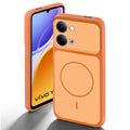 Orange back cover for Vivo Y05 4G with camera cut protection and ring design on back side.