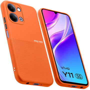 Premium Silicone Textured Case With Camera Protection & Inner Microfiber Lining Back Cover For Vivo Y11 5G