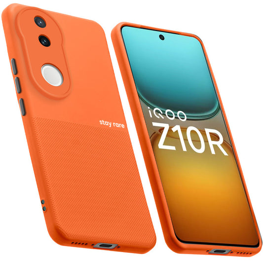 Premium Silicone Textured Case With Camera Protection & Inner Microfiber Lining Back Cover For iQOO Z10R 5G