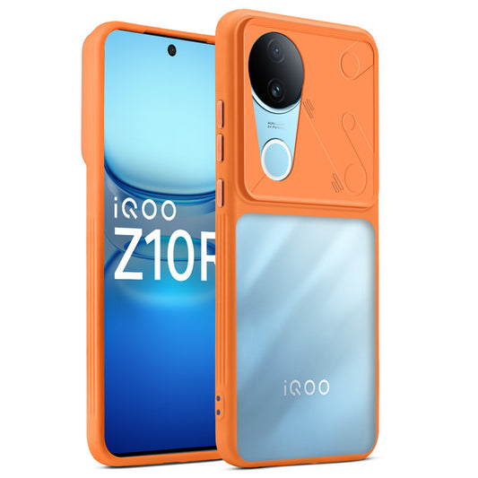 Premium Frosted Back Cover with Textured Camera Design & Metal-Look Buttons for iQOO Z10R 5G
