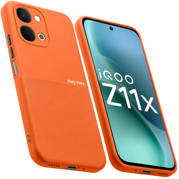 Premium Silicone Textured Case With Camera Protection & Inner Microfiber Lining Back Cover For iQOO Z11x 5G