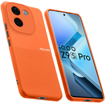 Premium Silicone Textured Case With Camera Protection & Inner Microfiber Lining Back Cover For iQOO Z9s Pro 5G