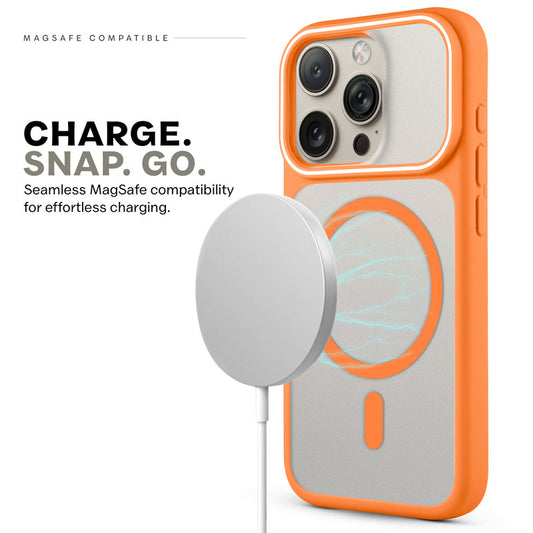 Premium MagSafe Case for Apple iPhone 15 Pro with Frosted Back, Soft Silicone Edges & Raised Camera Protection