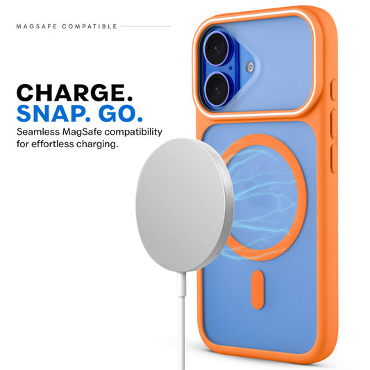 Premium MagSafe Case for Apple iPhone 16 with Frosted Back, Soft Silicone Edges & Raised Camera Protection