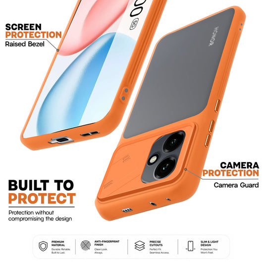 Premium Frosted Back Cover with Textured Camera Design & Metal-Look Buttons for Honor 400 5G