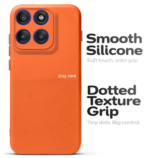 Premium Silicone Textured Case With Camera Protection & Inner Microfiber Lining Back Cover For Motorola Edge 60 Pro 5G